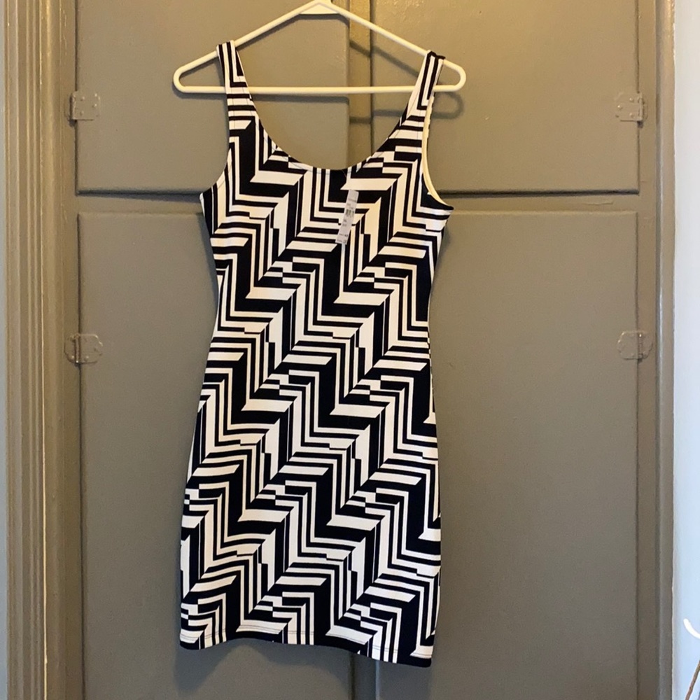 Navy and white dress